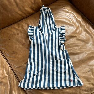 Pink Chicken Blue and White Striped Hoodie